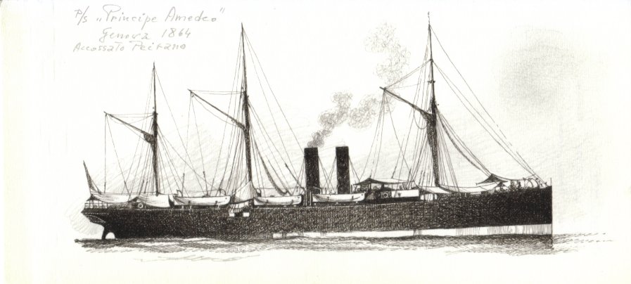 1864 - Piroscafo 'Principe Amedeo'